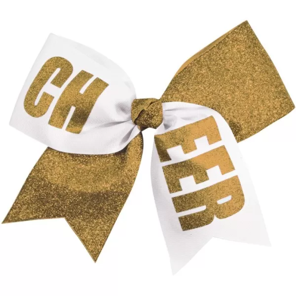 chassé Girls' Cheer Performance Hair Bow Glitter Fuchsia/White