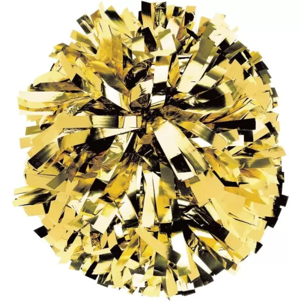 chassé Metallic Cheerleading Poms - Shiny Metallic Cheer Pom with Baton Handle for Dance Sports Celebrations 