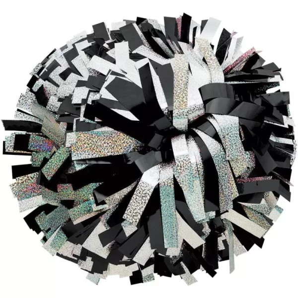chassé Metallic with Holographic Mix Cheerleading Pom - Black/Gold