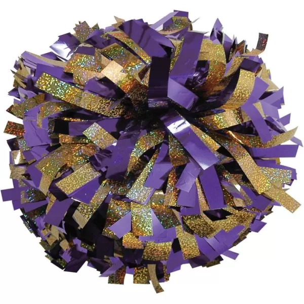 chassé Metallic with Holographic Mix Cheerleading Pom - Black/Gold