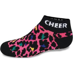 imagechass Womens Animal Print Low Anklet Cheer Socks  Pink Cheetah Adult