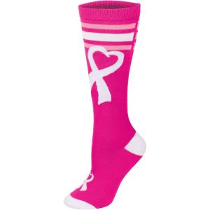 imagechass Cheer for the Cause Ribbon KneeHigh Sock  Youth and Adult Cheerleading SocksPink