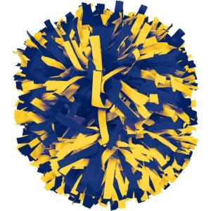 imagechass Cheerleading Pom  Classic 2Color Cheer Pom with Baton Handle for Dance Sports Celebrations Sold IndividuallyNavyGold