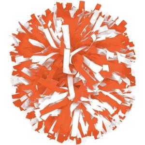 imagechass Cheerleading Pom  Classic 2Color Cheer Pom with Baton Handle for Dance Sports Celebrations Sold IndividuallyOrange