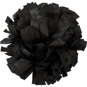 imagechass Youth Girls Cheerleading Pom  Solid Color Classic Pom Pom with Kap Handle for Dance Sports Celebrations Sold Individually Black