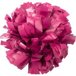 imagechass Youth Girls Cheerleading Pom  Solid Color Classic Pom Pom with Kap Handle for Dance Sports Celebrations Sold Individually Pink