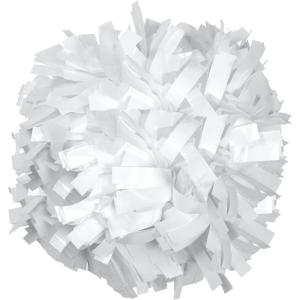 imagechass Cheerleading Pom  White Wet Look Pom Pom with Baton Handle for Dance Sports CelebrationsWhite