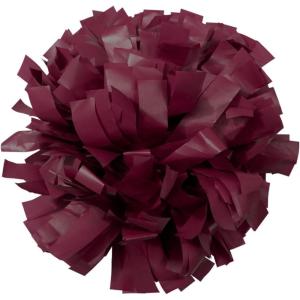 imagechass Youth Girls Cheerleading Pom  Solid Color Classic Pom Pom with Kap Handle for Dance Sports Celebrations Sold Individually Maroon