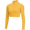 imageCropped Cheer Bodysuit  Long Sleeve Cheerleading Turtleneck Crop Top  Stretch Body Suit For Cheerleaders Adult SizesGold 20