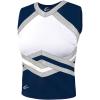 imagechass Girls Contender Shell Top  Youth Sized Cheerleading Uniform ShirtNavySilver