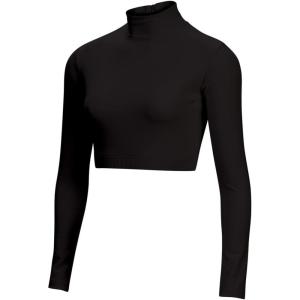 imageCropped Cheer Bodysuit  Long Sleeve Cheerleading Turtleneck Crop Top  Stretch Body Suit For Cheerleaders Adult SizesBlack 20