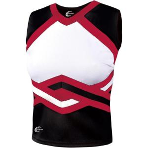 imagechass Girls Contender Shell Top  Youth Sized Cheerleading Uniform ShirtBlackRed