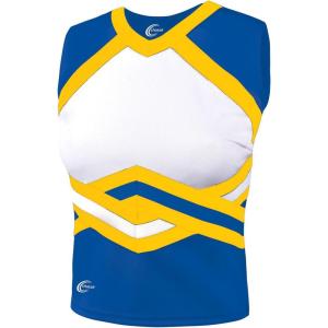 imagechass Girls Contender Shell Top  Youth Sized Cheerleading Uniform ShirtRoyalYellow