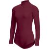 imagechass Stretch Nylon Turtleneck BodysuitMaroon 20