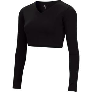 imagechass Cropped VNeck Bodysuit Youth SizesBlack 20