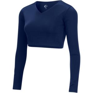 imagechass Cropped VNeck Bodysuit Youth SizesNavy 20