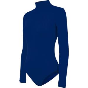 imagechass Stretch Nylon Turtleneck BodysuitNavy