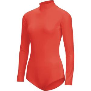 imagechass Stretch Nylon Turtleneck BodysuitOrange 20