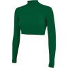 imageCropped Cheer Bodysuit  Long Sleeve Cheerleading Turtleneck Crop Top  Stretch Body Suit For Cheerleaders Youth Girl SizesForest Grn