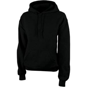 imagechass Cheer Girls Basic Hooded Sweatshirt  Solid Color PullOver with Adjustable Draw Cord and Pouch PocketBlack