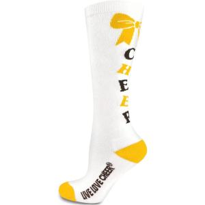 imagechass Womens KneeHigh Bow SockWhiteGoldBlack