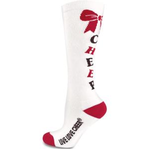 imagechass Womens KneeHigh Bow SockWhiteRedBlack