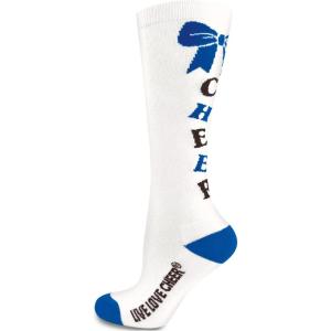 imagechass Womens KneeHigh Bow SockWhiteRoyalBlack