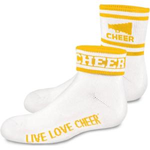 image2quot Quarter Sock With Cheer ampamp StripesGold