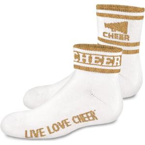 image2quot Quarter Sock With Cheer ampamp StripesMetallic Gold