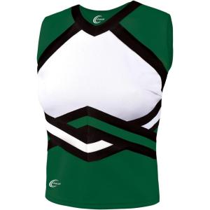 imagechass Girls Contender Shell Top  Adult Sized Cheerleading Uniform ShirtGreenBlack