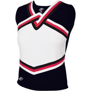 imagechass Girls Sport Legacy Shell Top  Adult Sized Cheerleading Uniform ShirtBlackWhiteRed