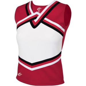 imagechass Girls Sport Legacy Shell Top  Youth Sized Cheerleading Uniform ShirtRedWhiteBlack