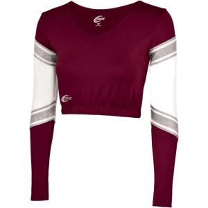 imagechass Womens Performance Blaze BodylinerMaroonWhiteMet Silver