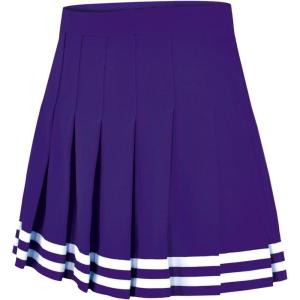 imagechass DoubleKnit KnifePleat Cheerleading Skirt  Cheer Uniform SkirtPurple  Youth Sizes