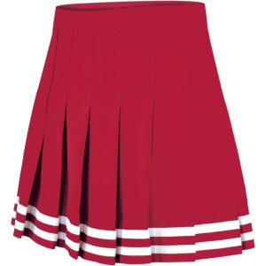 imagechass DoubleKnit KnifePleat Cheerleading Skirt  Cheer Uniform SkirtRed  Youth Sizes