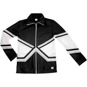 imagechass Girls Metallic Double Knit WarmUp Jacket for Cheerleaders  Youth SizesBlackSilver