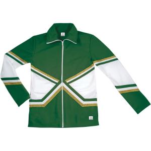 imagechass Girls Metallic Double Knit WarmUp Jacket for Cheerleaders  Youth SizesDark GreenGold