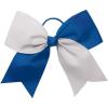 imagechass Girls Jumbo 2Color Hair Bow with Attached Elastic Ponytail HolderRoyalWhite