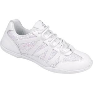 imagechass Flash White Girls Cheerleading Sneaker  GlitterInfused Cheer Shoe  Youth SizesWhite