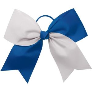 imagechass Girls Jumbo 2Color Hair Bow with Attached Elastic Ponytail HolderRoyalWhite