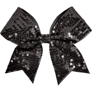 imagechass Sequin Performance Hair BowSEQ BLACK