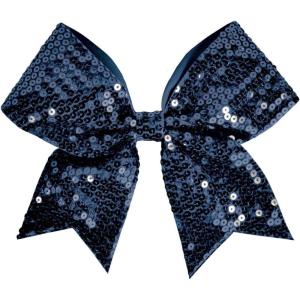 imagechass Sequin Performance Hair BowSEQ NAVY