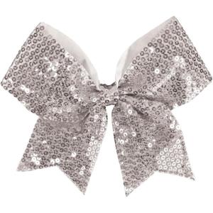 imagechass Sequin Performance Hair BowSEQ SILVER