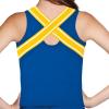 imagechass Girls Blaze Shell Top  Adult Sized Cheerleading Uniform ShirtRoyalWhiteMet Silver
