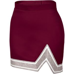 imagechass Girls Blaze SkirtMaroonWhiteMet Silver