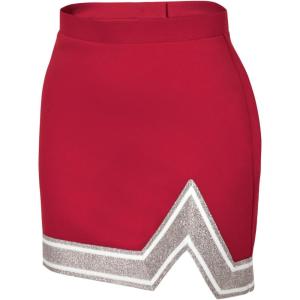 imagechass Womens Blaze SkirtRedWhiteMet Silver
