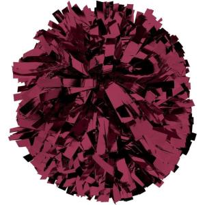 imagechass Metallic Cheerleading Poms  Shiny Metallic Cheer Pom with Baton Handle for Dance Sports Celebrations Single Pom or PairMaroon