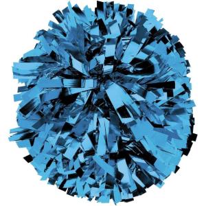 imagechass Metallic Cheerleading Poms  Shiny Metallic Cheer Pom with Baton Handle for Dance Sports Celebrations Single Pom or PairMetallic Blue