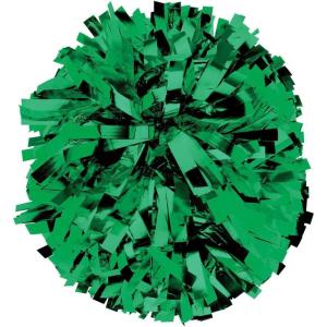imagechass Metallic Cheerleading Poms  Shiny Metallic Cheer Pom with Baton Handle for Dance Sports Celebrations Single Pom or PairMetallic Kelly Green