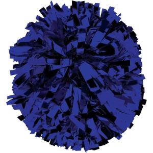 imagechass Metallic Cheerleading Poms  Shiny Metallic Cheer Pom with Baton Handle for Dance Sports Celebrations Single Pom or PairMetallic Navy